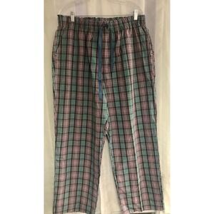 Lapasa Womens 2XL Plaid Pajama Pants Teal Pink Cotton Drawstring Lounge Bottoms